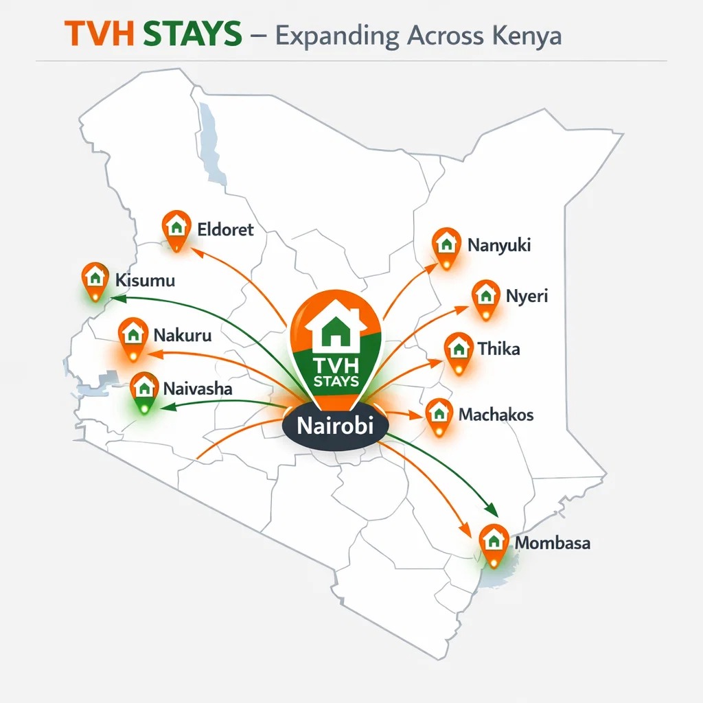 Map of Kenya highlighting regional expansion